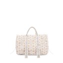 Hemp & lace hand bag with shoulder strap - PF759