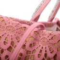 Hemp & lace hand bag with shoulder strap - PF759