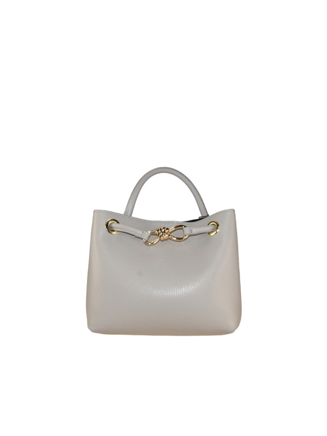 Leather handbag with shoulder strap -...