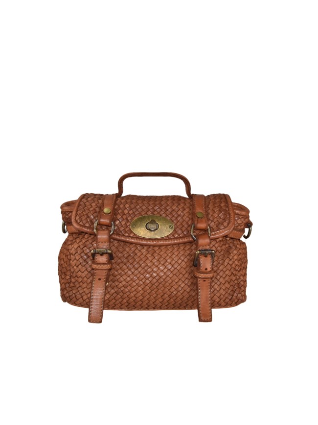 Borsa mano in vera pelle intrecciato...