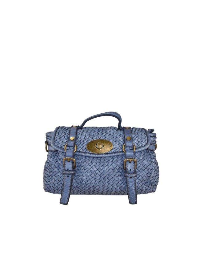 Borsa mano in vera pelle intrecciato...