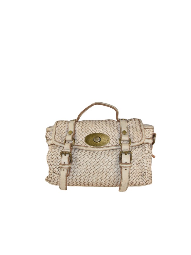 Borsa mano in vera pelle intrecciato...