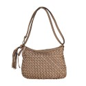 Borsa da spalla in pelle intrecciato effetto vintage - JR39843
