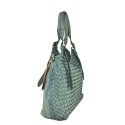 Woman washed woven leather bag - JE52857