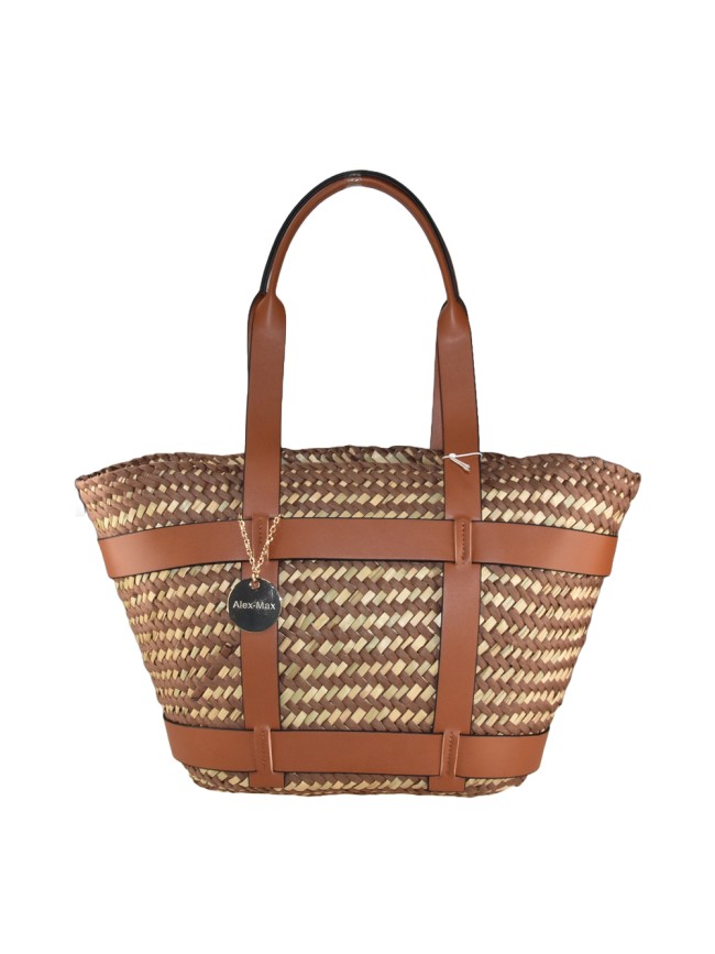 Borsa donna a spalla in paglia a rete...