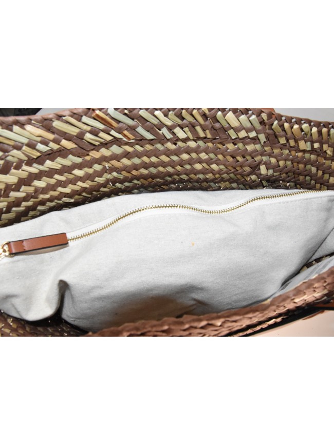 Borsa donna a spalla in paglia a rete...