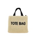 Borsa a mano donna in raffia con tracolla - S0249