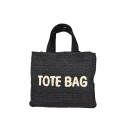 Borsa a mano donna in raffia con tracolla - S0249