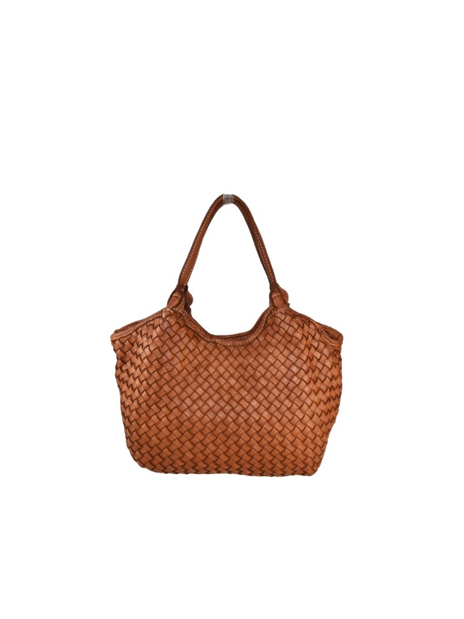 Woman washed woven leather bag - YC45850
