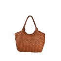 Woman washed woven leather bag - YC45850
