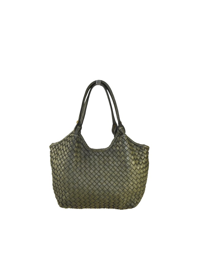 Borsa da spalla in pelle intrecciato...