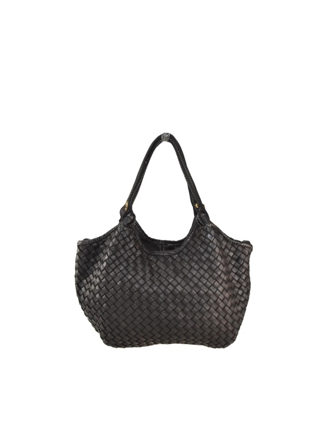 Woman washed woven leather bag - YC45850