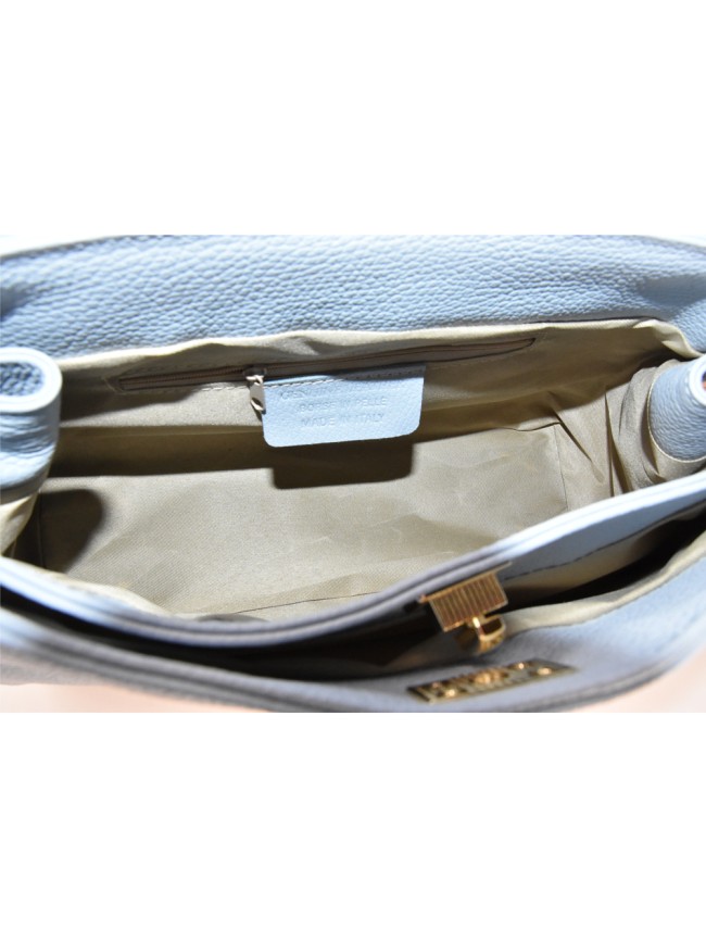 Leather hand bag 100% made Italy -...