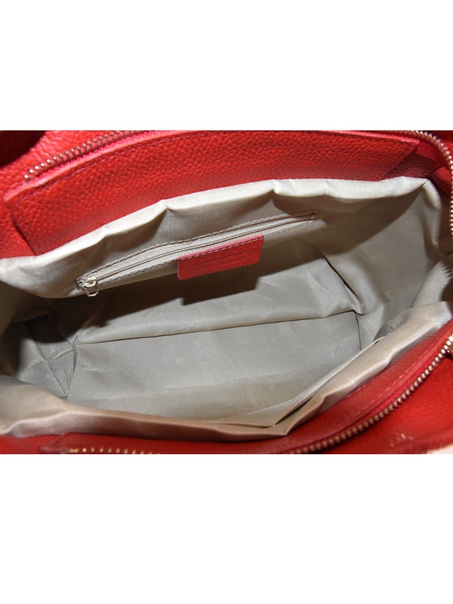 Leather shoulder bag with shoulder...