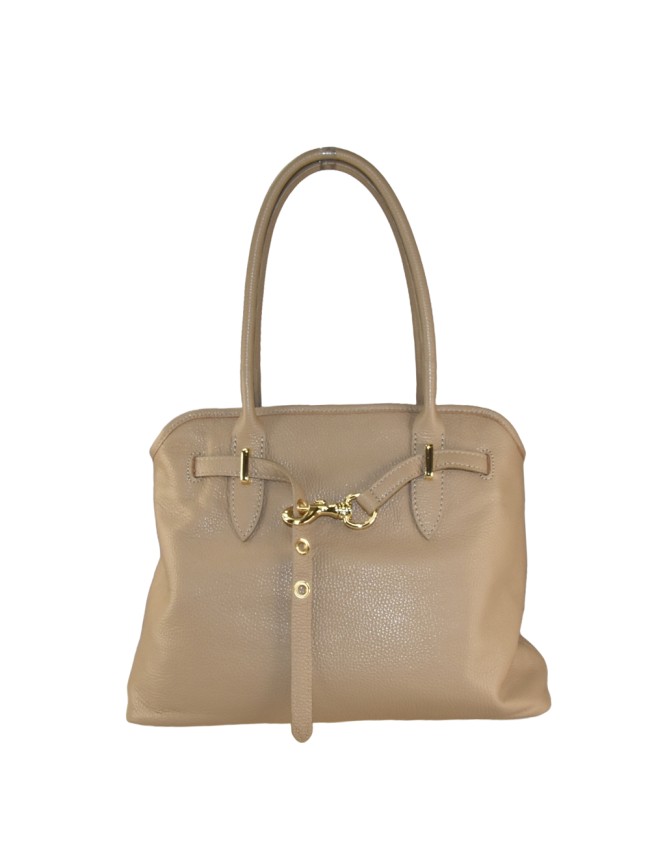 Leather shoulder bag with shoulder...