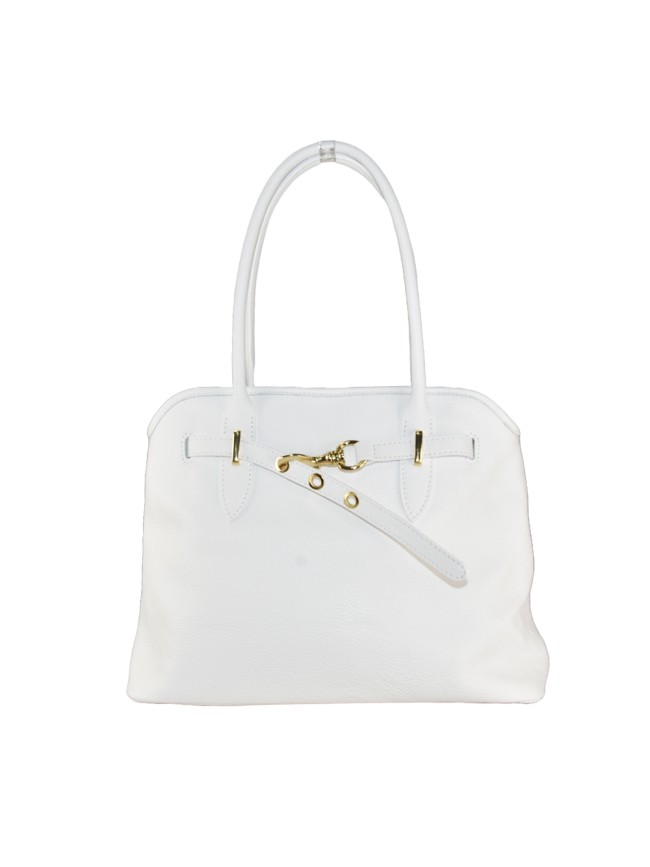 Leather shoulder bag with shoulder...