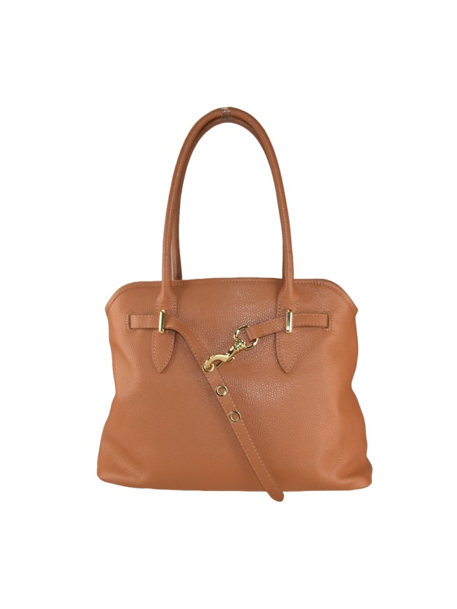 Leather shoulder bag with shoulder...