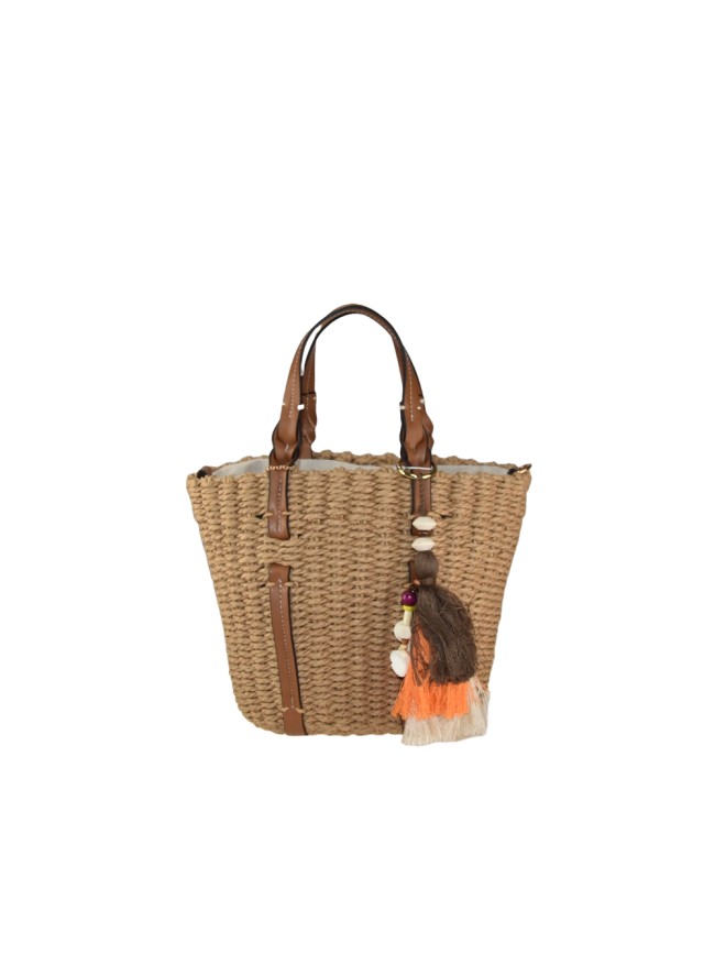 Borsa donna a spalla in paglia a rete - BO2108