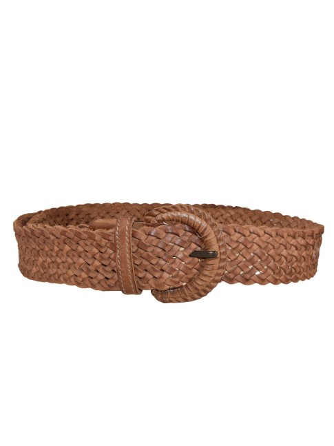 Woman woven leather belt -...