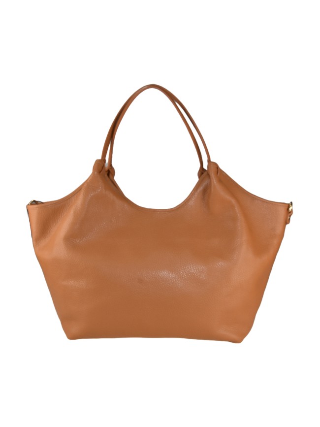 Leather handbag with shoulder strap -...