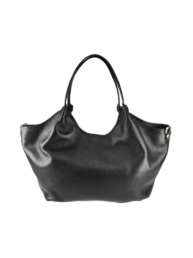 Leather handbag with shoulder strap -...