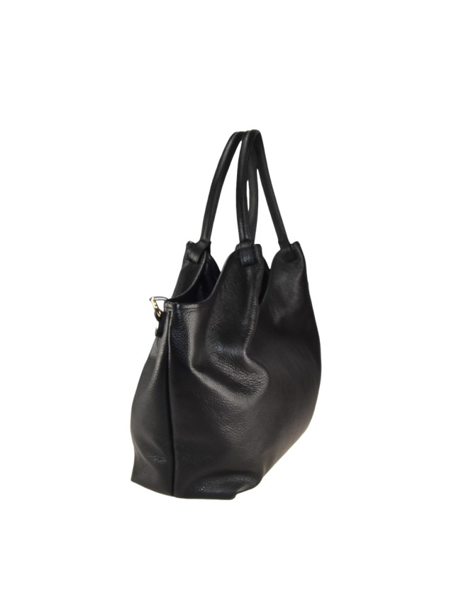 Leather handbag with shoulder strap -...