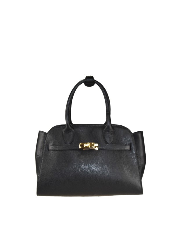 Borsa a mano in pelle con tracolla -...