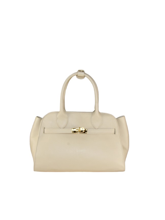 Leather handbag with shoulder strap -...