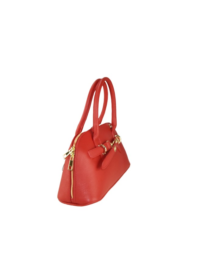 Leather handbag with shoulder strap -...