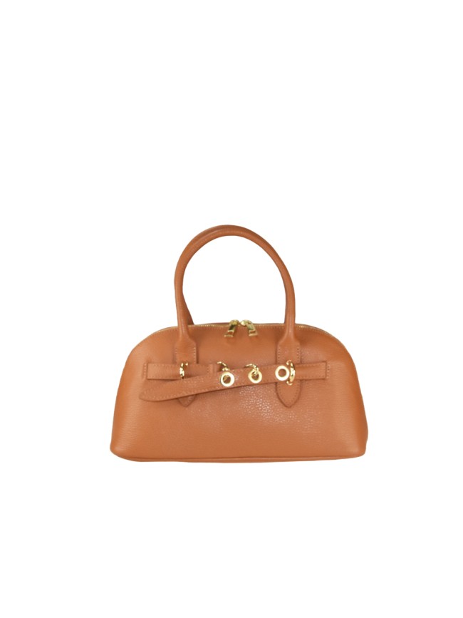 Leather handbag with shoulder strap -...