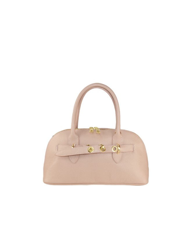 Leather handbag with shoulder strap -...