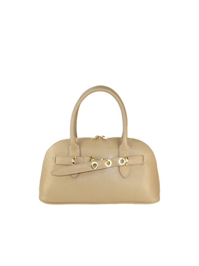 Leather handbag with shoulder strap -...