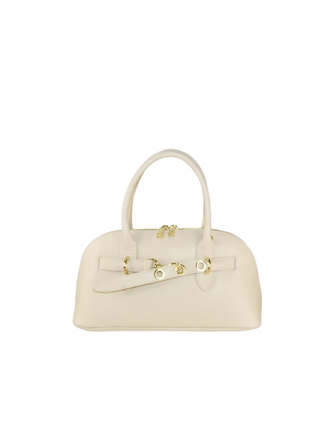 Leather handbag with shoulder strap -...