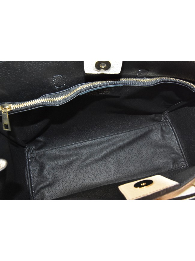 Leather shoulder bag with shoulder...