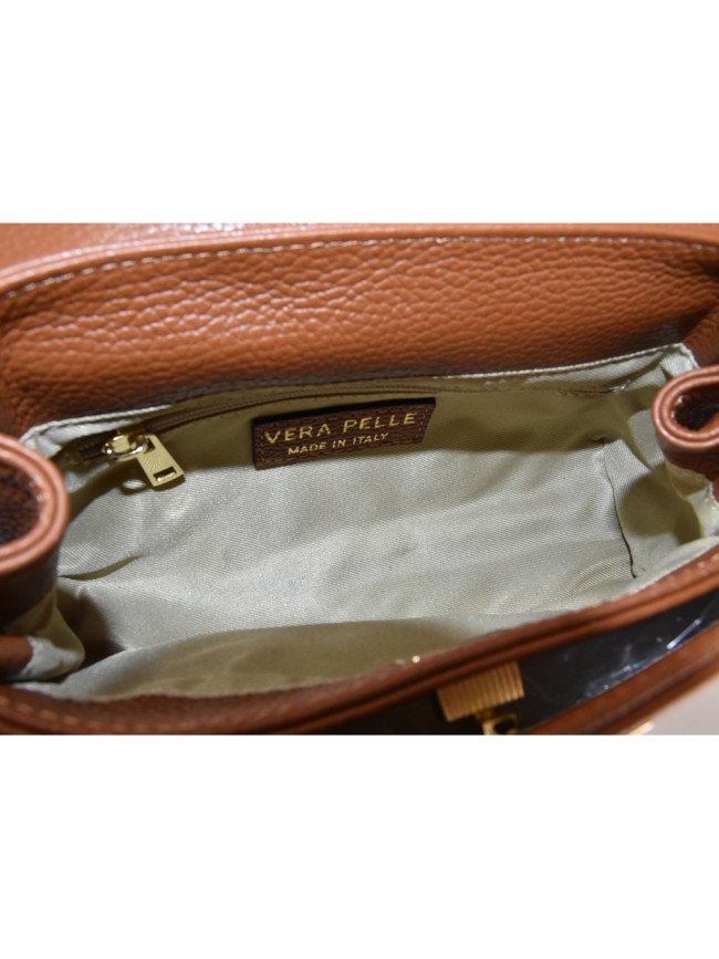 Leather hand bag 100% made Italy -...