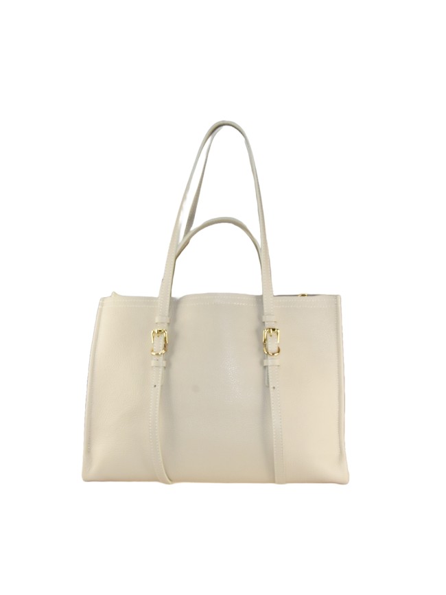 Leather shoulder bag with shoulder...