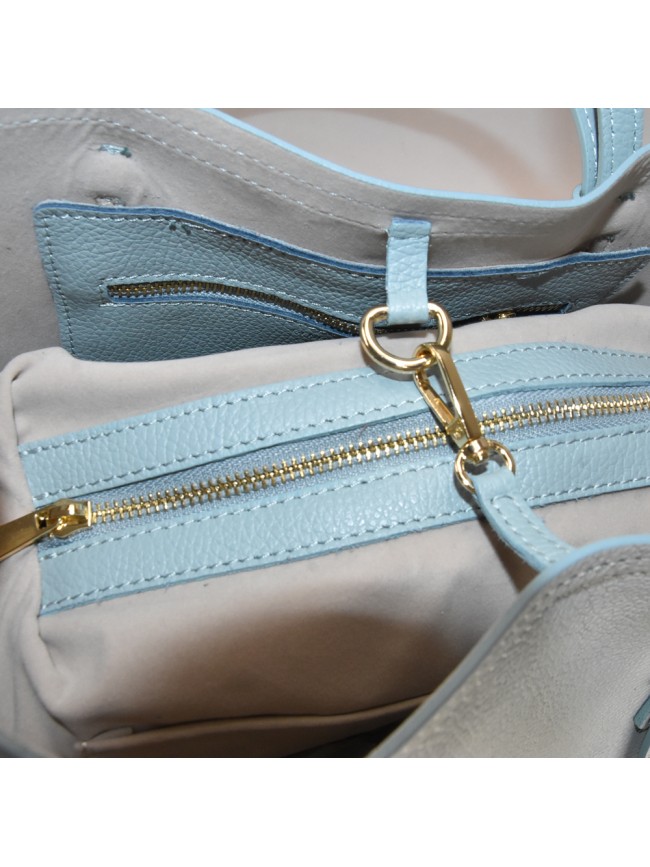 Leather shoulder bag with shoulder...