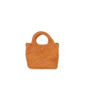 Woman woven synthetic leather hand bag - 8219