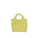 Woman woven synthetic leather hand bag - 8219