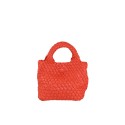 Borsa a mano donna in similpelle intrecciato con tracolla - 8219