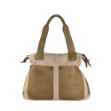 Woman vintage leather & kanvas shoulder bag - NL45850