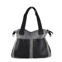 Borsa donna a spalla in vera pelle e kanvas vintage - NL45850