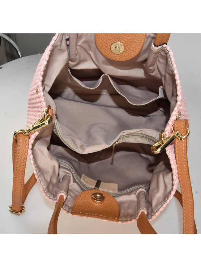 Woman rafia & leather bag - KC29832 Woman rafia & leather bag - KC29832