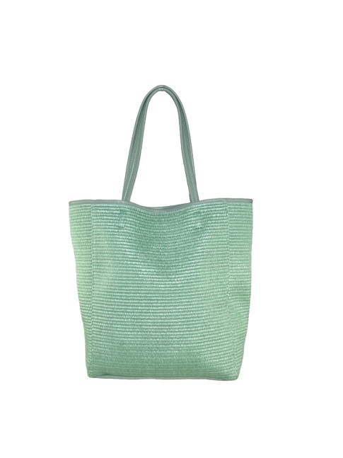 Woman rafia & leather bag -...