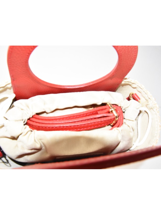 Leather bag with shoulder strap -...