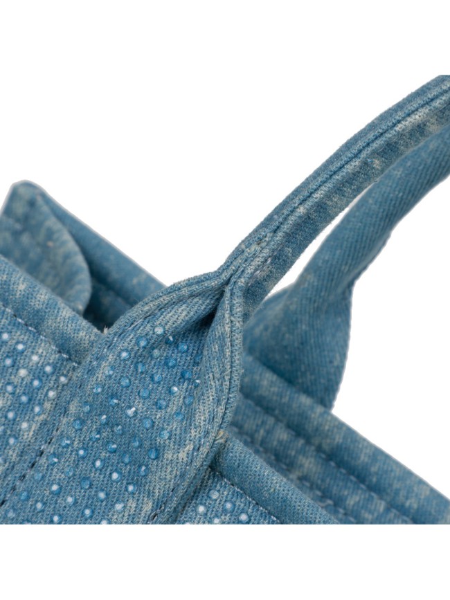 Borsa a mano in jeans con tracolla -...