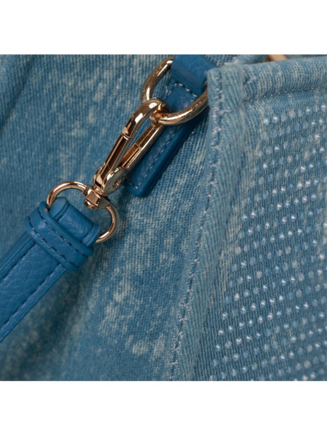 Jeans hand Bag with shoulder strap-...