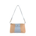 Woman leather & rafia shoulder bag - BG19821