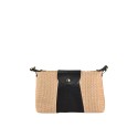 Pochette - borsetta donna in pelle e raffia - BG19821