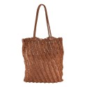 Woman hand woven vintage leather shoulder bag - IT908100